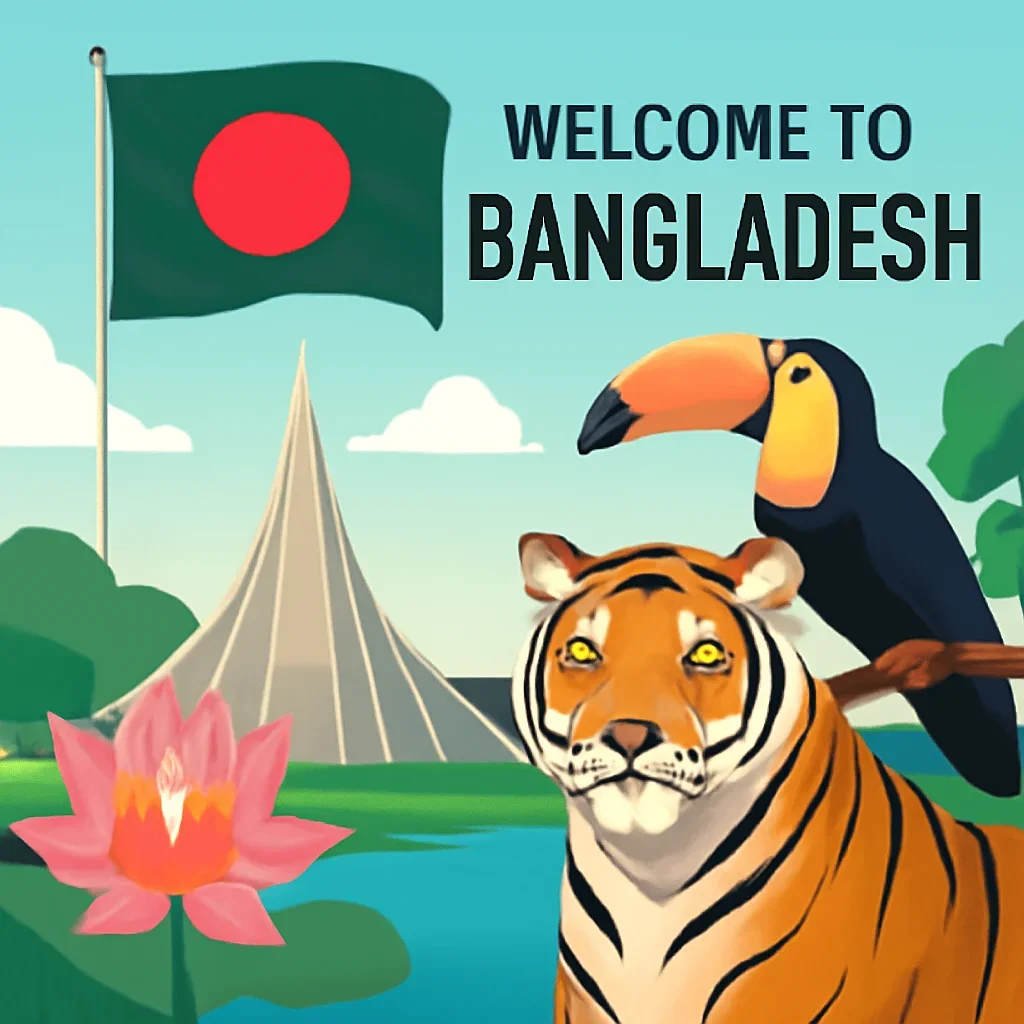 National-identity image for Bangladesh symbols reading